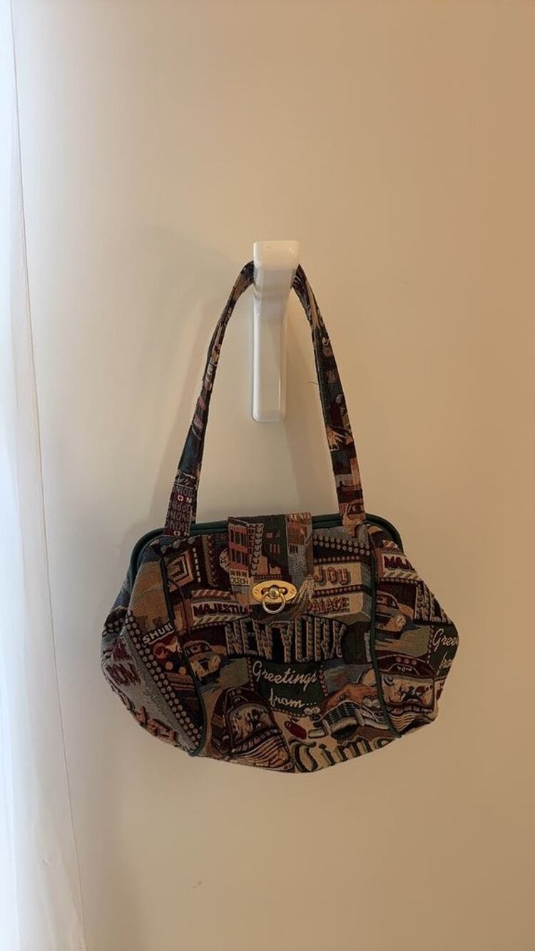 Vintage Tapestry Handbag with Scenic Design